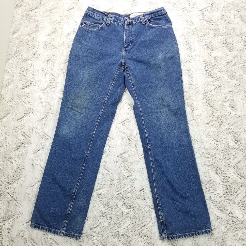 Carhartt FR Jeans Mens 34x34 Blue Regular Straight Dark Wash Denim Workwear